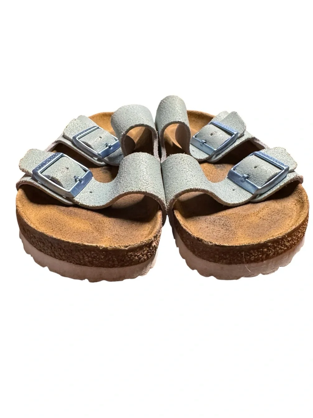 Birkenstock Arizona Washed Metallic Mineral Size 40 US Womens 9 Leather Sandals
